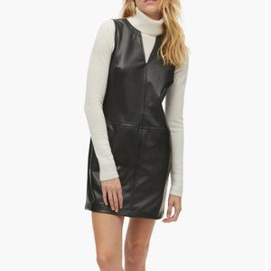 NWT Michael Stars Vegan Leather Dress, Black